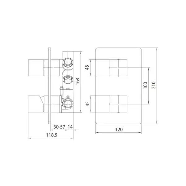 Душевая система скрытого монтажа Bossini Cosmo Squaro (цвет - хром) (M71201) фото 6 Aquada.com.ua