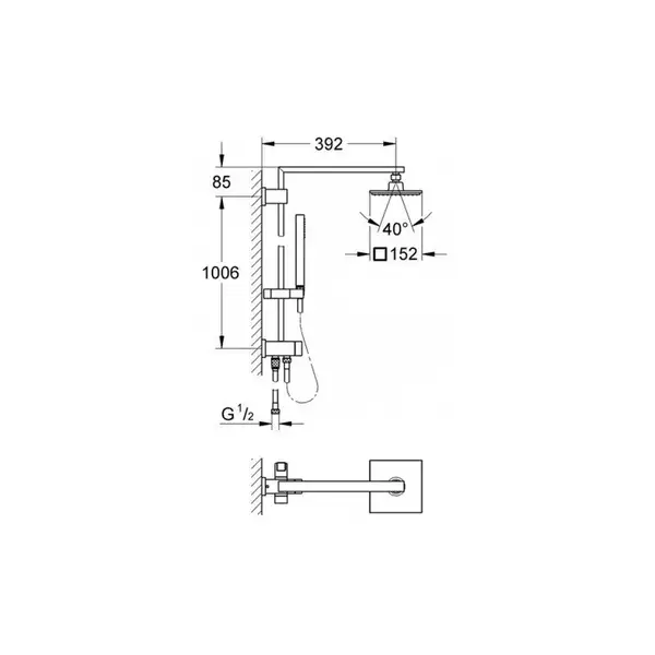 Grohe Euphoria Cube System 152, душевая система, хром (27696000) Grohe Euphoria Cube System 152, душевая система, хром (27696000)