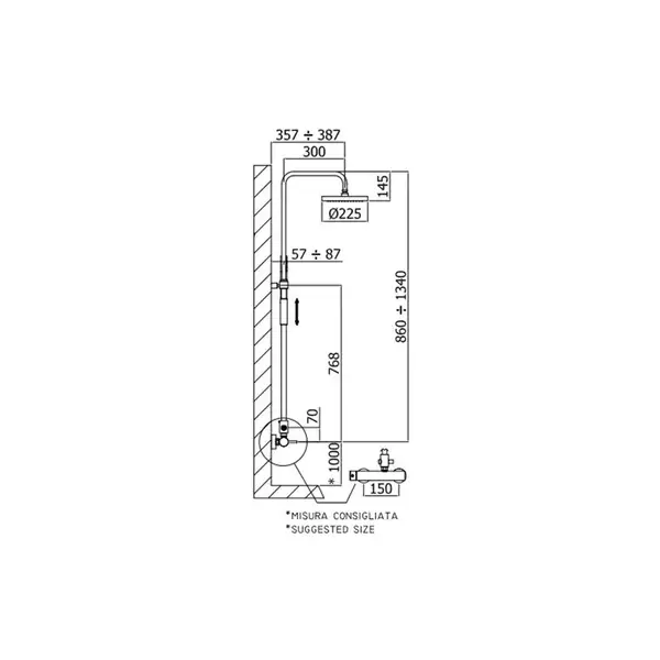 Душевая система с термостатом Paffoni Level Plus Ø 225 мм (цвет - хром) (ZCOL601CR) фото 3 Aquada.com.ua