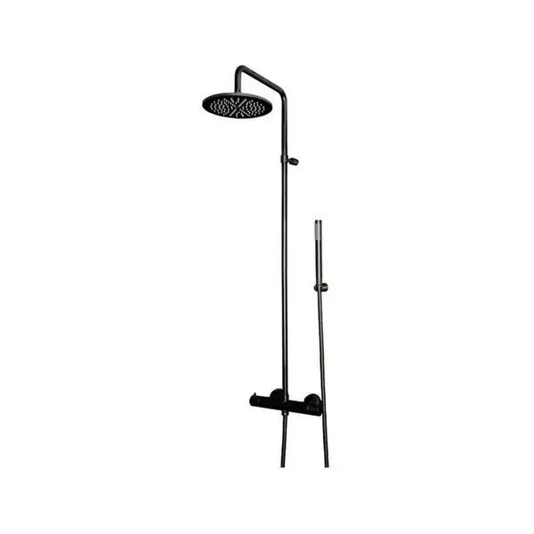 Душевая система с термостатом Paffoni Light (цвет - чёрный матовый) (ZCOL684LIQNO)