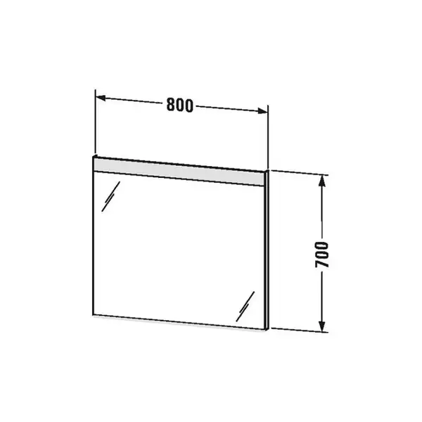 Зеркало с подсветкой Duravit 800 х 700 мм, без выключателя, алюминий (LM7836) фото 3 Aquada.com.ua