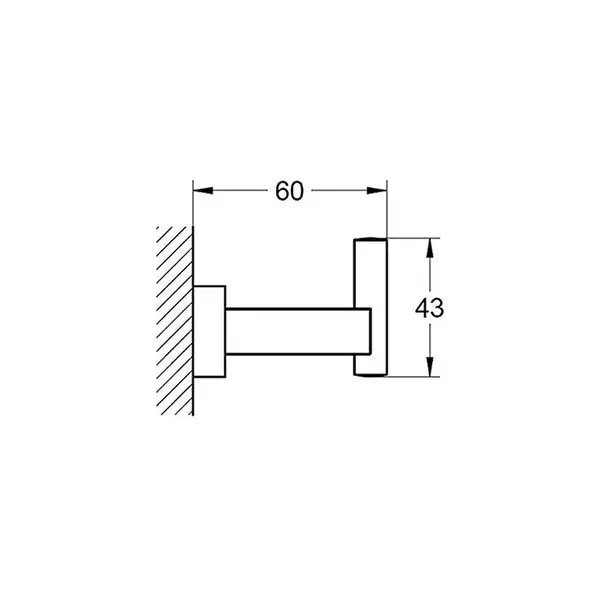 GROHE Гачок для банного халата Essentials Cube  (40511001) фото 4 Aquada.com.ua