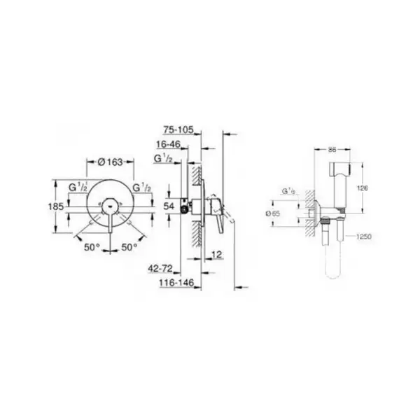 GROHE Набор для гигиенического душа CONCETTO (26332007) фото 3 Aquada.com.ua GROHE Набор для гигиенического душа CONCETTO (26332007) фото 3 Aquada.com.ua