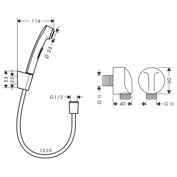 Набор скрытого монтажа с гигиенической лейкой Hansgrohe Logis (цвет - хром) (3B111219 (20180007)) фото 2 Aquada.com.ua Набор скрытого монтажа с гигиенической лейкой Hansgrohe Logis (цвет - хром) (3B111219 (20180007)) фото 2 Aquada.com.ua