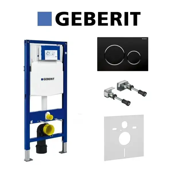 Инсталляция Geberit Duofix (3-в-1) в комплекте с клавишей Sigma 20, черный/матовый (111.300.00.5+156.050.00.1+111.815.00.1+115.882.14.1) фото 1 Aquada.com.ua Инсталляция Geberit Duofix (3-в-1) в комплекте с клавишей Sigma 20, черный/матовый (111.300.00.5+156.050.00.1+111.815.00.1+115.882.14.1) фото 1 Aquada.com.ua