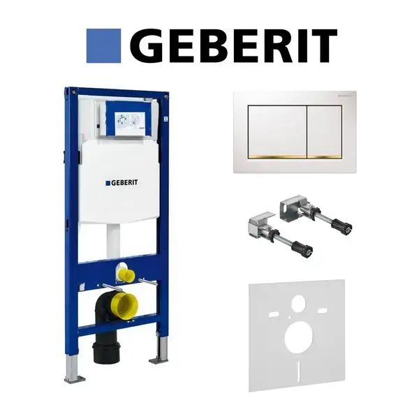 Инсталляция Geberit Duofix (4-в-1) в комплекте с клавишей Sigma 30, белая/золото (111.300.00.5+156.050.00.1+111.815.00.1+115.883.KK.1) фото 2 Aquada.com.ua Инсталляция Geberit Duofix (4-в-1) в комплекте с клавишей Sigma 30, белая/золото (111.300.00.5+156.050.00.1+111.815.00.1+115.883.KK.1) фото 2 Aquada.com.ua