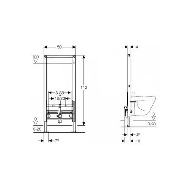 Инсталляция для подвесного биде Geberit Duofix (111.520.00.1) фото 2 Aquada.com.ua Инсталляция для подвесного биде Geberit Duofix (111.520.00.1) фото 2 Aquada.com.ua
