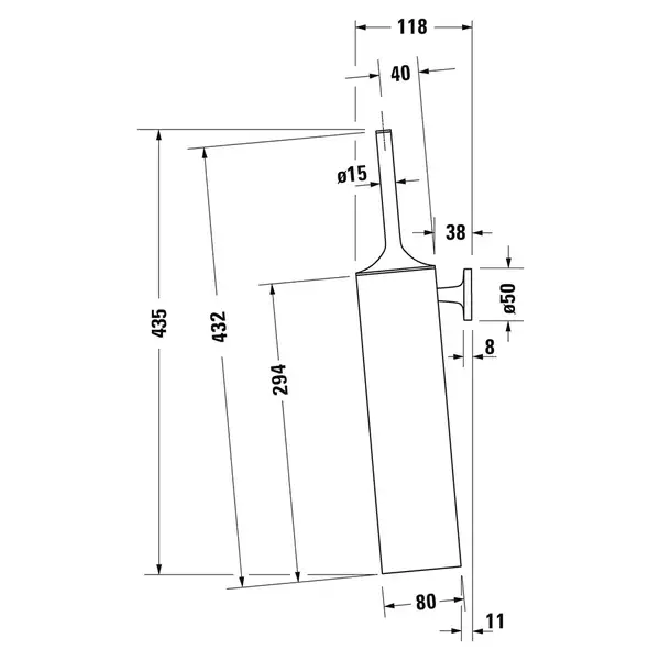 Ёршик подвесной Duravit Starck T, чёрный матовый (0099464600) фото 2 Aquada.com.ua