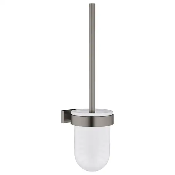 Ёршик подвесной Grohe Essentials Cube, тёмный графит, матовый/стекло матовое (40513AL1) фото 1 Aquada.com.ua