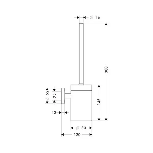 Ершик для унитаза Hansgrohe Logis 40522000 фото 2 Aquada.com.ua