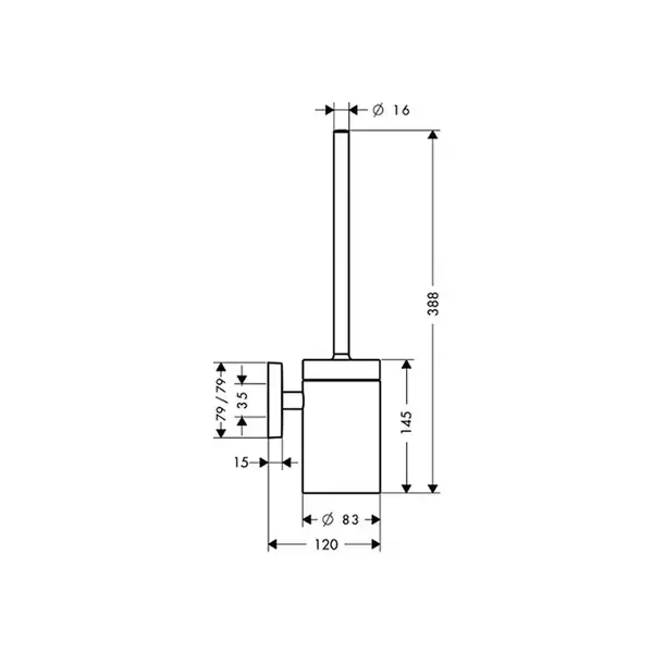 Ёршик с держателем Hansgrohe PuraVida (цвет - хром, стекло матовое) (41505000) фото 2 Aquada.com.ua Ёршик с держателем Hansgrohe PuraVida (цвет - хром, стекло матовое) (41505000) фото 2 Aquada.com.ua