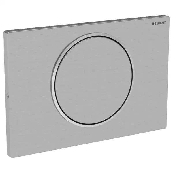 Клавиша смыва, смыв/стоп с креплением на винтах Geberit Sigma 10 (нержавеющая сталь полированная), с легкоочищаемой поверхностью (115.787.SN.5) фото 1 Aquada.com.ua