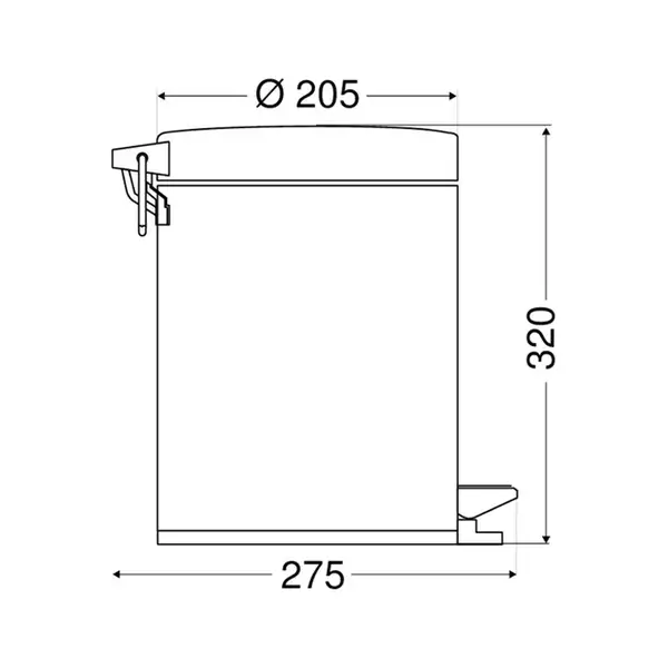 Корзина для мусора с крышкой 5 л Emco System 2, хром (355300000) фото 2 Aquada.com.ua
