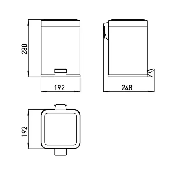 Корзина для мусора с крышкой 5 л Emco System 2, хром (355300005) фото 2 Aquada.com.ua