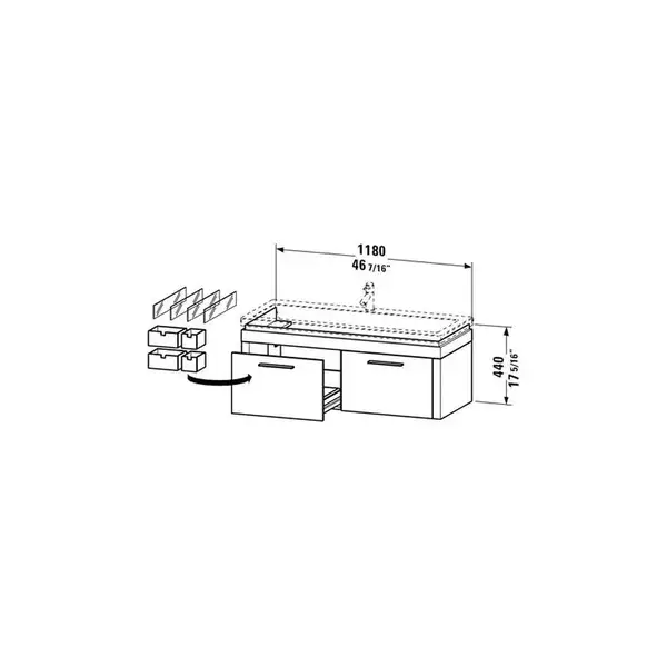 Тумба подвесная Duravit 2nd Floor 1180х490 мм белая глянцевая (2F644808585) фото 2 Aquada.com.ua Тумба подвесная Duravit 2nd Floor 1180х490 мм белая глянцевая (2F644808585) фото 2 Aquada.com.ua
