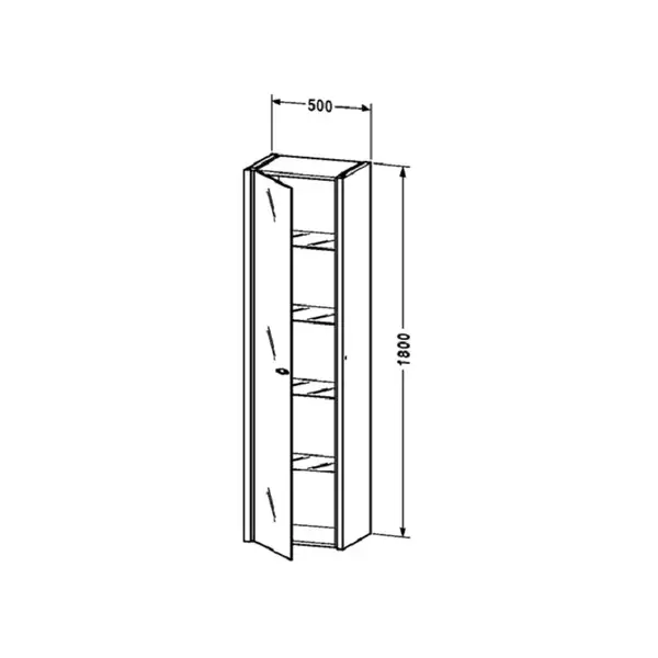 Пенал, петли слева Duravit 2nd Floor 1800 х 500 х 360 мм (2F9157L8585) фото 2 Aquada.com.ua