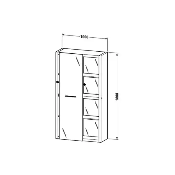 Шкаф зеркальный Duravit 2nd Floor с подсветкой, петли справа 1800 х 1000 х 360 мм (2F9158R5959) фото 4 Aquada.com.ua Шкаф зеркальный Duravit 2nd Floor с подсветкой, петли справа 1800 х 1000 х 360 мм (2F9158R5959) фото 4 Aquada.com.ua