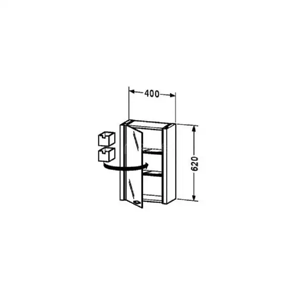 Зеркальный шкафчик Duravit 2nd Floor 400x620 (2F9650L8585) фото 2 Aquada.com.ua