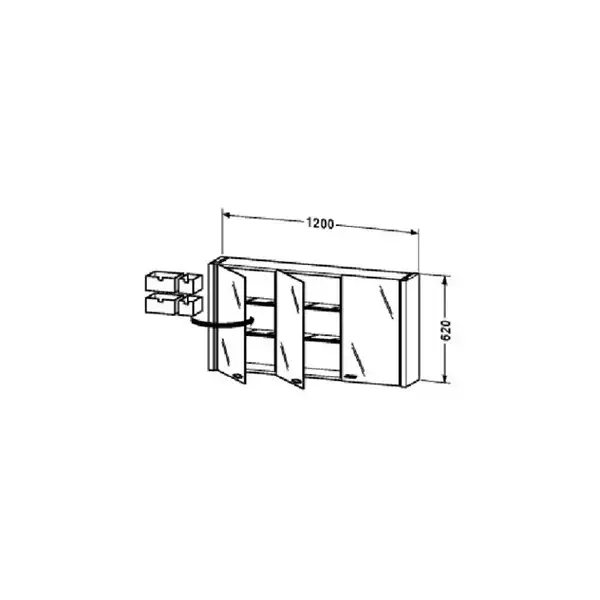 Зеркальный шкафчик Duravit 2nd Floor 1200x620 (2F965308585) фото 2 Aquada.com.ua