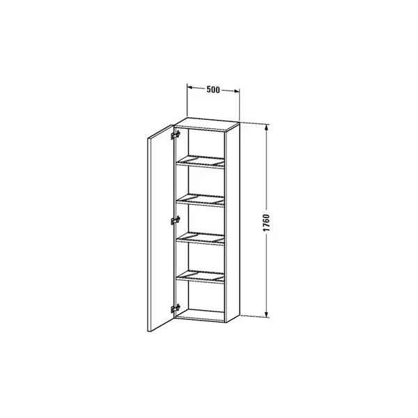 Пенал, петли слева Duravit Delos 1760 х 500 х 370 мм (DL1291L12) фото 3 Aquada.com.ua