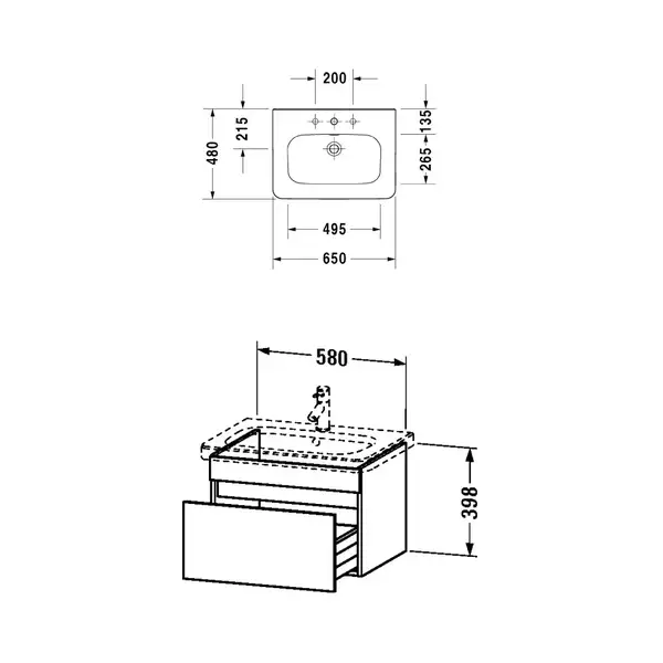 Тумба подвесная 580х448 мм Duravit DuraStyle дуб европейский (DS63805252) фото 3 Aquada.com.ua