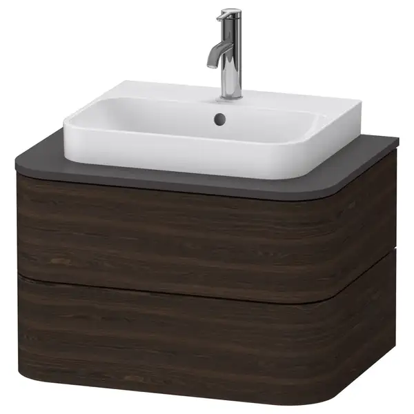 Тумбочка для подвесной консоли Duravit Happy D.2 Plus 65 х 48 см, орех брашированный (HP496006969) фото 1 Aquada.com.ua