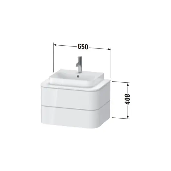 Тумбочка для подвесной консоли Duravit Happy D.2 Plus 65 х 48 см, графит суперматовый (HP496008080) фото 2 Aquada.com.ua