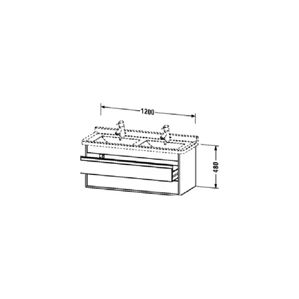 Тумба под раковину Duravit Ketho 1200х465 мм, белый матовый (KT66461818) фото 3 Aquada.com.ua