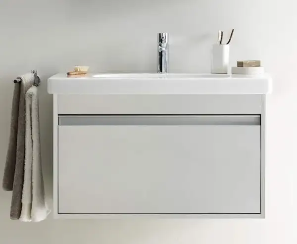 DURAVIT Тумба под умывальник 100 см, матовый белый + раковина с 1 отв. 105 см + сифон, белый (KT66681818111) фото 2 Aquada.com.ua