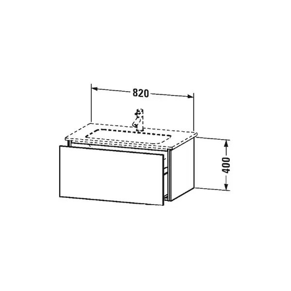 Тумба для раковины подвесная 820х481 мм Duravit L-Cube дуб брашированный (LC6141/12) фото 2 Aquada.com.ua