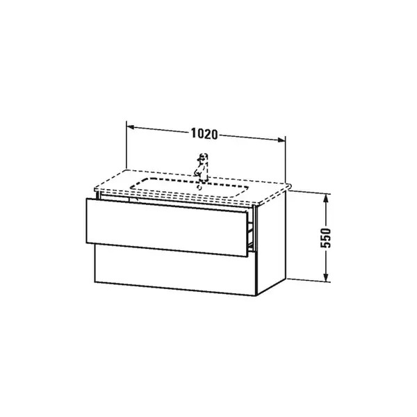 Тумба подвесная с раковиной 103 см Duravit (LC62424040+2336100000) фото 2 Aquada.com.ua