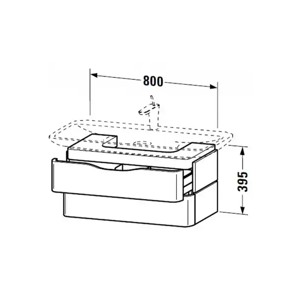Тумба подвесная Duravit PuraVida 800х450 мм, белая глянцевая (PV676708585) фото 3 Aquada.com.ua
