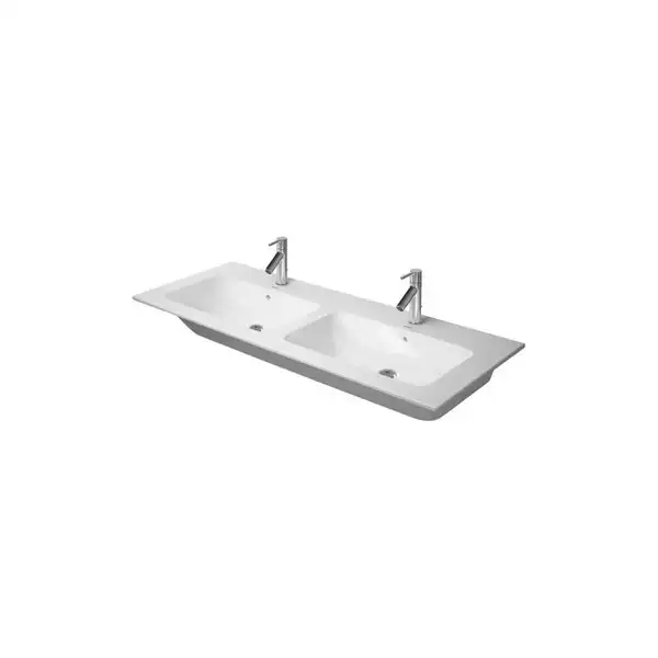 Комплект мебели тумба подвесная с двойной раковиной Duravit XSquare 128 х 47,8 см (XS417504040+2336130000) фото 2 Aquada.com.ua