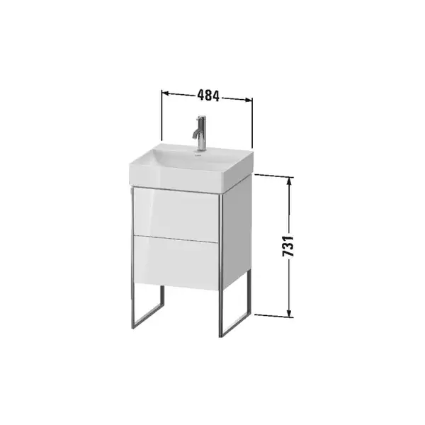 Комплект мебели тумба с раковиной Duravit XSquare 48,4 х 46 см (XS443902222+23535000401) фото 3 Aquada.com.ua