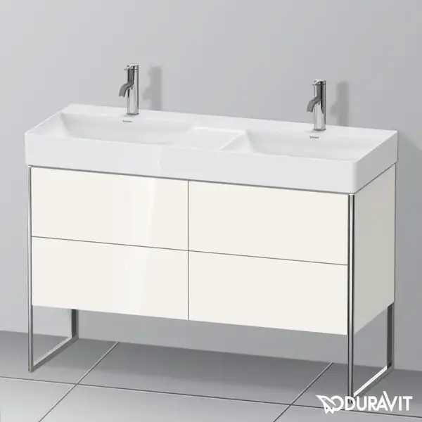 Комплект мебели тумба с двойной раковиной Duravit XSquare 118,4 х 46 см (XS445602222+23531200141) фото 3 Aquada.com.ua
