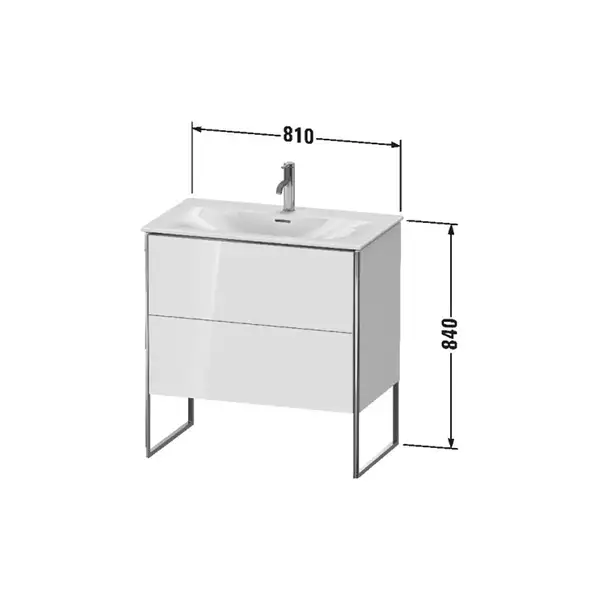Комплект мебели тумба с раковиной Duravit XSquare 81 х 47,8 см (XS452402222+23448300001) фото 3 Aquada.com.ua