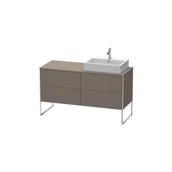 Комплект мебели тумба с консолью и раковиной слева Duravit XSquare 140 х 55 см (XS4923L9090+XS060GL9090+0454600000) фото 1 Aquada.com.ua