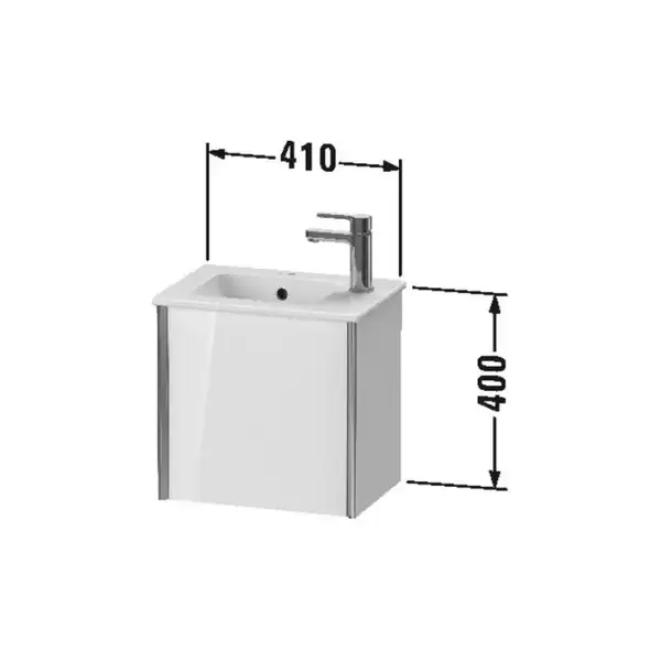 Тумба подвесная под раковину Duravit XViu 41 x 29 см, белый матовый (XV4024LB118) фото 3 Aquada.com.ua