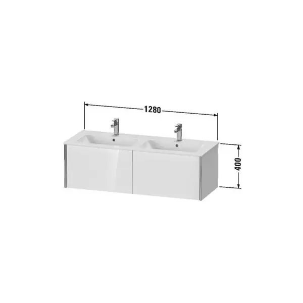 Тумба подвесная под раковину Duravit XViu 128 x 48 см, белый матовый (XV40290B118) фото 3 Aquada.com.ua