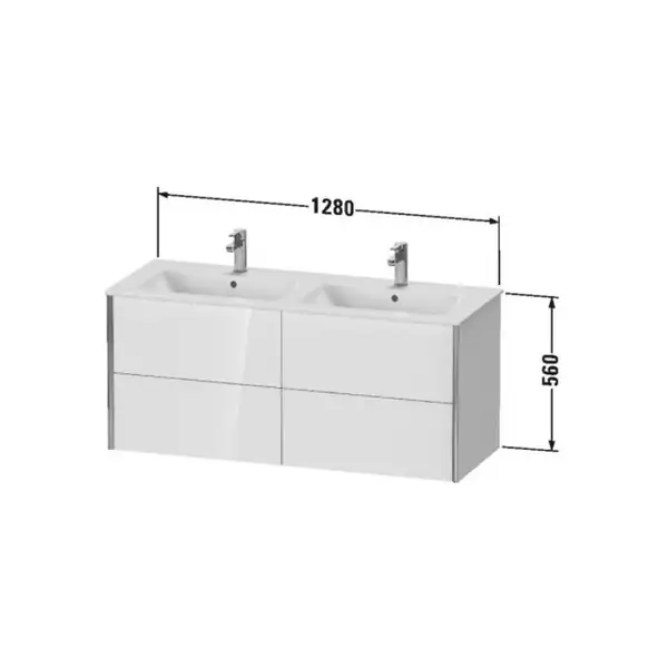 Тумба подвесная под раковину Duravit XViu 128 x 48 см белый матовый (XV41290B118) фото 3 Aquada.com.ua
