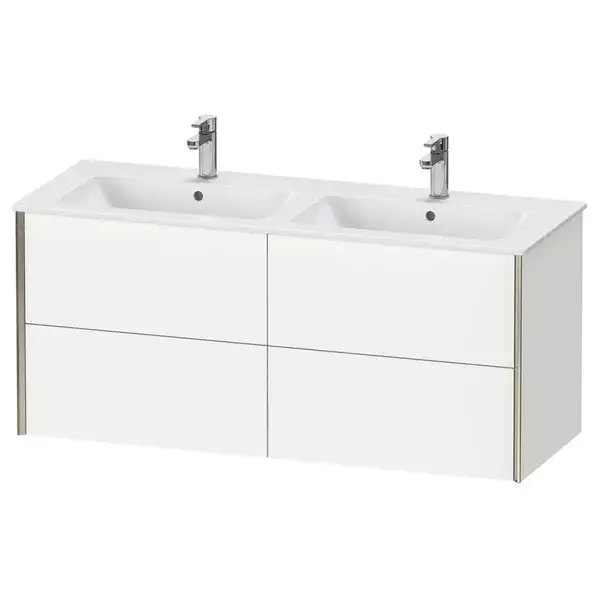 Комплект мебели тумба подвесная с двойной раковиной Duravit XViu 128 х 48 см, белый глянцевый (XV41290B122+2336130000) фото 1 Aquada.com.ua