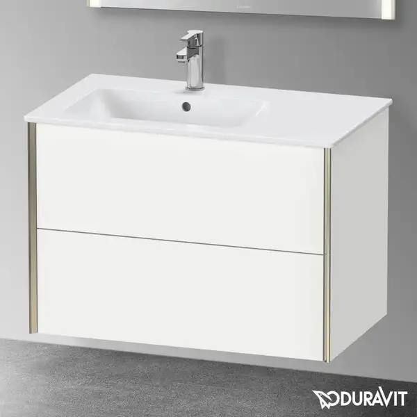 Тумба подвесная под раковину, чаша слева Duravit XViu 81 x 48 см, белый матовый (XV41580B118) фото 2 Aquada.com.ua