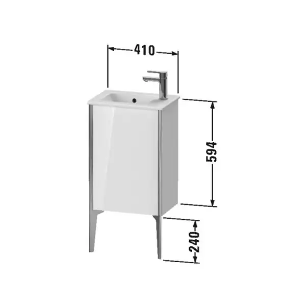 Тумба напольная под раковину Duravit XViu 41 x 29 см, белый матовый (XV4480LB118) фото 3 Aquada.com.ua
