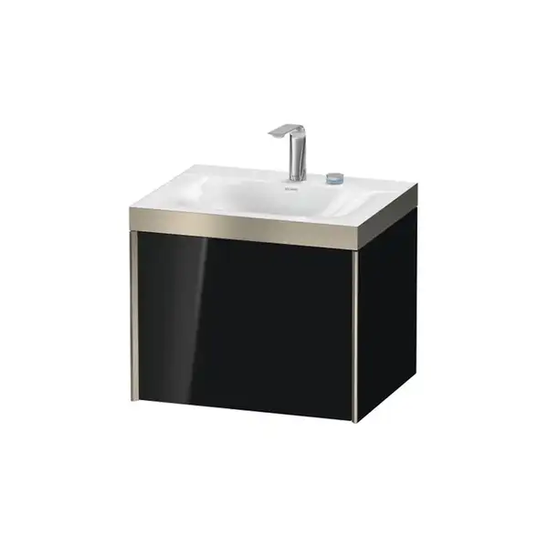 Тумба подвесная с раковиной c-bonded Duravit XViu 60 x 48 см, чёрный глянцевый (XV4609EB140P) фото 1 Aquada.com.ua Тумба подвесная с раковиной c-bonded Duravit XViu 60 x 48 см, чёрный глянцевый (XV4609EB140P) фото 1 Aquada.com.ua