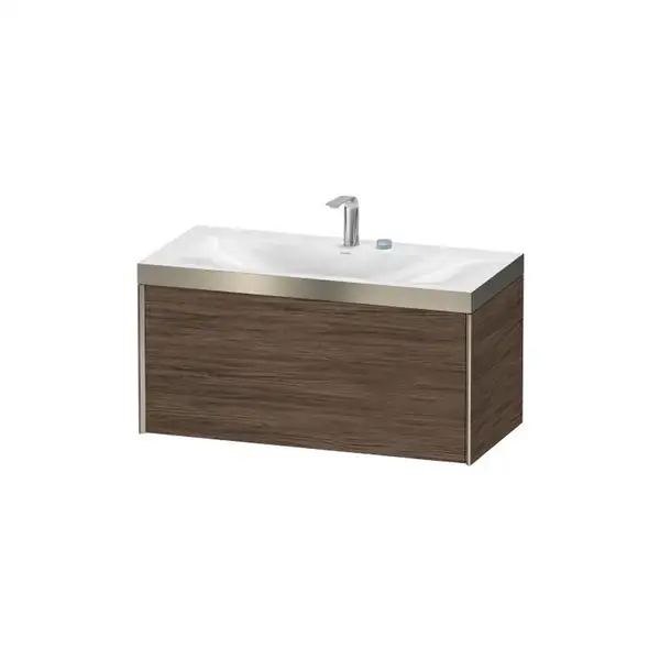 Тумба подвесная с раковиной c-bonded Duravit XViu 100 x 48 см, орех темный (XV4611EB121P) фото 1 Aquada.com.ua