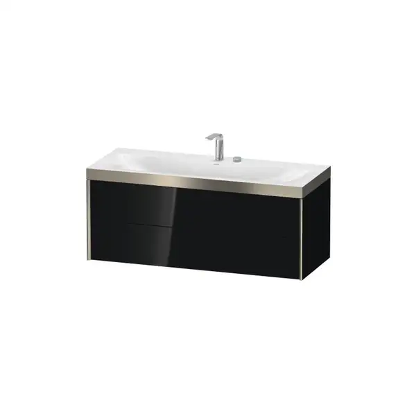 Тумба подвесная с раковиной c-bonded Duravit XViu 120 x 48 см, чёрный глянцевый (XV4617EB140P) фото 1 Aquada.com.ua Тумба подвесная с раковиной c-bonded Duravit XViu 120 x 48 см, чёрный глянцевый (XV4617EB140P) фото 1 Aquada.com.ua