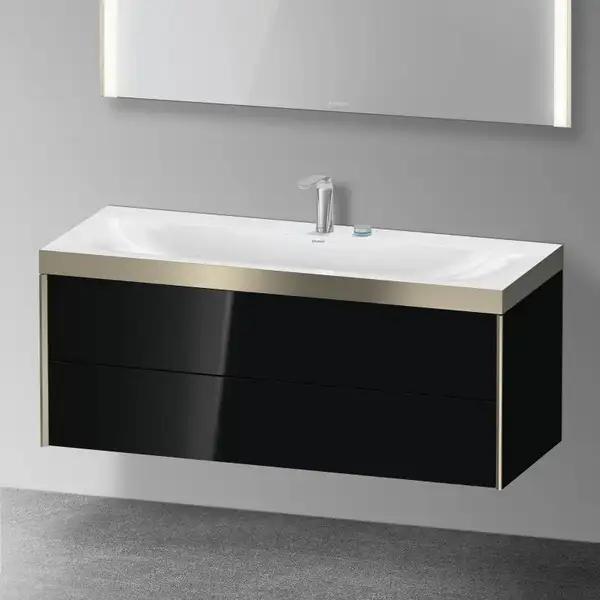Тумба подвесная с раковиной c-bonded Duravit XViu 120 x 48 см, чёрный глянцевый (XV4617EB140P) фото 2 Aquada.com.ua Тумба подвесная с раковиной c-bonded Duravit XViu 120 x 48 см, чёрный глянцевый (XV4617EB140P) фото 2 Aquada.com.ua