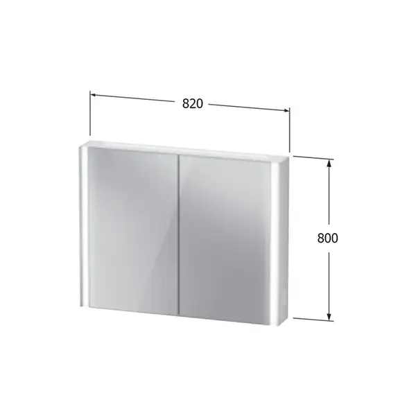 Зеркальный шкафчик с LED подсветкой Duravit XViu 82 х 15,6 х h80 см, версия «icon» (XV71420B1B1) фото 3 Aquada.com.ua