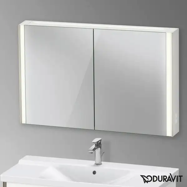 Зеркальный шкафчик с LED подсветкой Duravit XViu 122 х 15,6 х h80 см, версия «icon» (XV71440B1B1) фото 2 Aquada.com.ua Зеркальный шкафчик с LED подсветкой Duravit XViu 122 х 15,6 х h80 см, версия «icon» (XV71440B1B1) фото 2 Aquada.com.ua