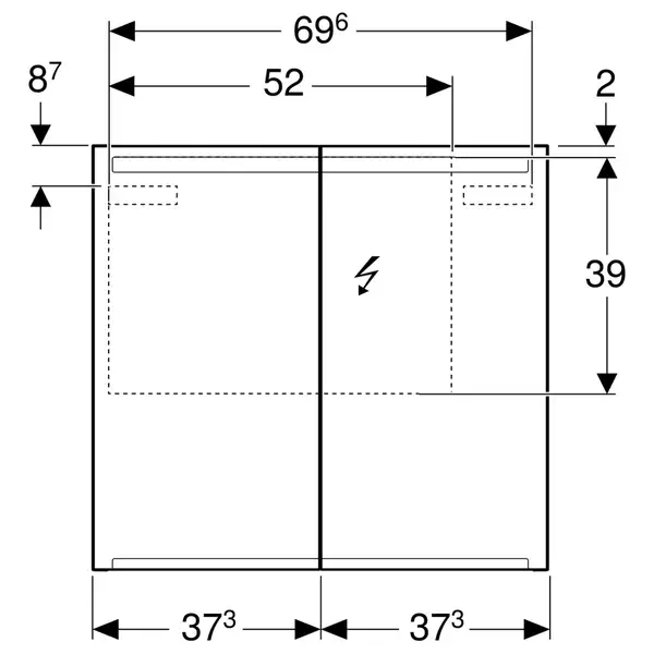Зеркальный шкафчик 75 см, с подсветкой Geberit Option (500.205.00.1) Зеркальный шкафчик 75 см, с подсветкой Geberit Option (500.205.00.1)